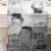 Tafelloper Lente, modern, grijs, afwasbaar, tafelloper, waterafstotend, boho-linnen, outdoor, weerbestendig, 140 x 40 cm