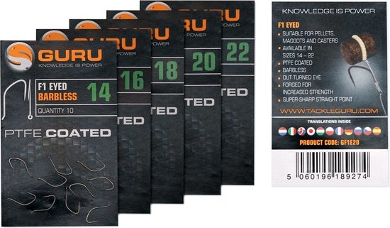 Guru F1 Eyed Barbless (10pcs) - Maat : 22 van Guru — afbeelding 5