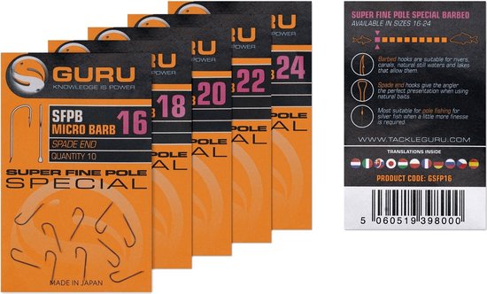Guru SFPB Micro Barb - Spade End (10 pcs) - Maat : haak 16 van Guru — afbeelding 5