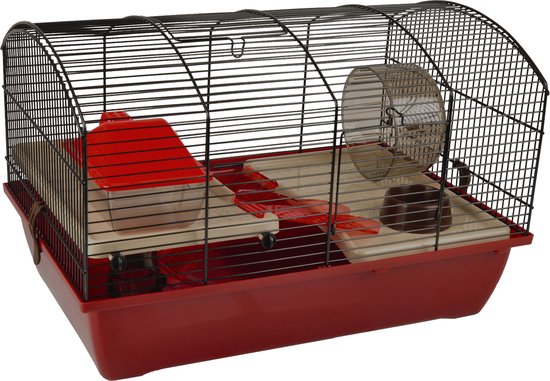 Flamingo hamsterkooi Vico 2 - 50 x 33 x 33 cm rood