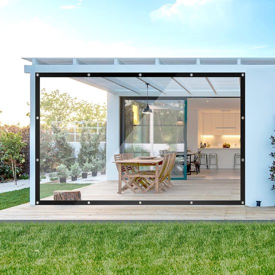 Waterdicht Dekzeil 1x0.8/1.5x2.2/3x3m,0.3mm Transparant Zeil Met Ritssluitingen,Beschermende Dekking Van De Serreplant,PVC-Scheurvast Afdekzeil,Heavy Duty Zeildoek Zijpaneel,WxH-1.5x2.5m/4.9x8.2ft