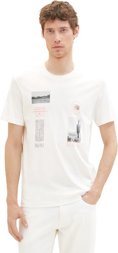 Tom Tailor Men-T-shirt--10332 Off White-Maat S