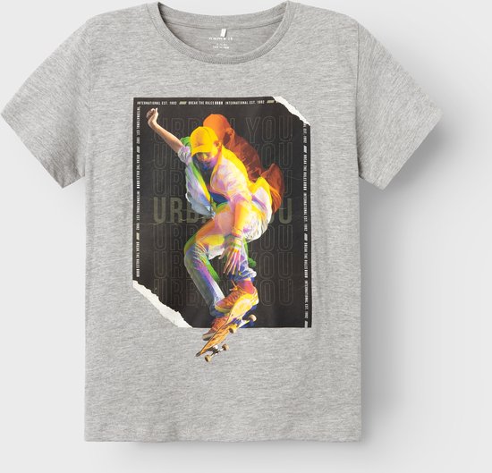 Name It Boy- T-shirts--Gris Melange-Taille 158/164