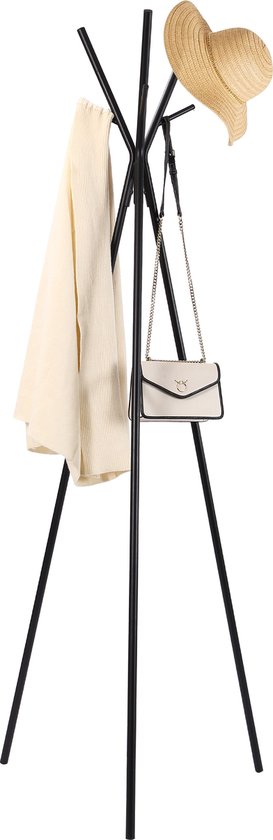 Porte-manteau Behave - Debout - Moderne - Minimaliste - Métal - Zwart - 9 Crochet - 170 cm
