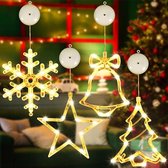 LED-kerstverlichting, set van 4 kerstdecoratie-zuiglichten