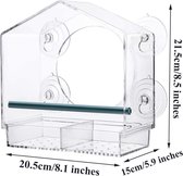 Raamvoerhuis voor vogels, vogelhuisje raam met zuignappen, voedseldispenser voor wilde vogels vogelvoederbak vogelvoederbak acryl vogelvoeder met zuignappen