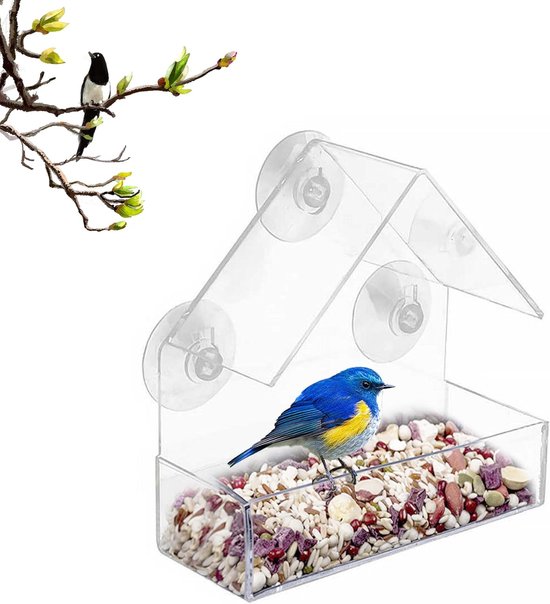 Vogelvoederhuisje raam Vogelhuisjes Doorzichtig met Zuignap Vogels spotten bol