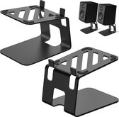 Luidsprekerstandaard, metalen luidsprekerstandaard, bureau, 1 paar, speciaal kanteldesign, metalen speaker, standaard, boxstandaard voor computerluidsprekers, zwart