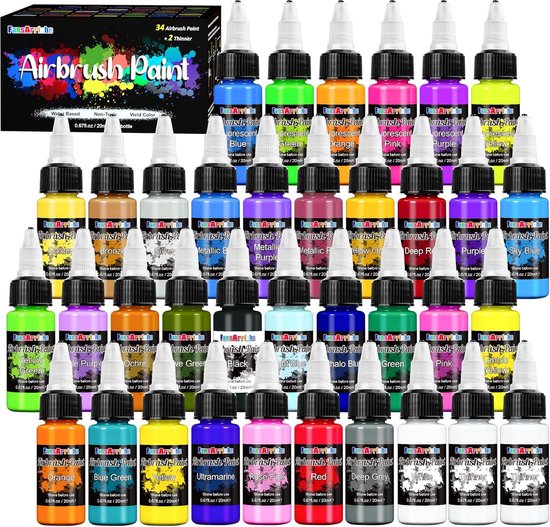 Artecho Acrylverfset - 48 kleuren, 2 oz/59 ml basic acrylverfbenodigdheden voor hout, stof, ambachten, canvas, leer en steen