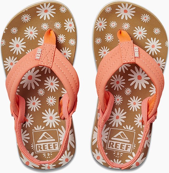 Slippers Reef Little Ahi Daisy Filles - Sable/ Rose - Taille 21