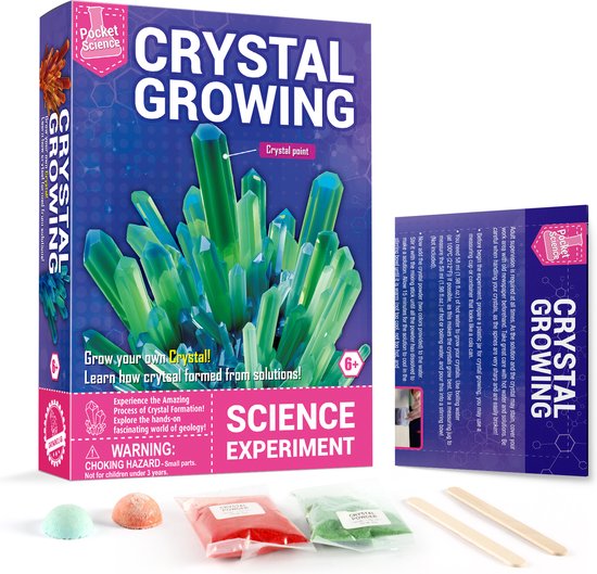 Pocket science - scheikunde experimenteerset - kristallen kweken cadeau voor een kind van 5 jaar