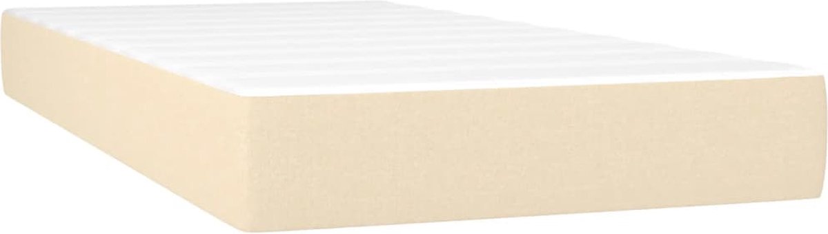 vidaXL - Pocketveringmatras - medium - 120x190x20 - cm - stof - crèmekleurig