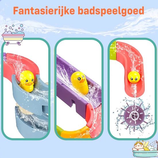 Foto: Badspeelgoed baby waterval glijbaan spelletjes waterglijbaan kinderbad speelgoed montageset met 48 stuks badspeeltjes jouets de bain b b jouets de baignoire bad speelgoed water knikkerbaan kinder waterspeelgoed