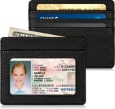 Pasjeshouder Voor 4 Pasjes I Creditcardhouder I Met Geldvak I Met Rijbewijs Vak I Pasjes Houder I PU Leer I Zwart