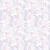 Papier peint Fleurs Profhome 381181-GU papier peint intissé légèrement texturé avec motif floral mat blanc rose violet beige 5,33 m2