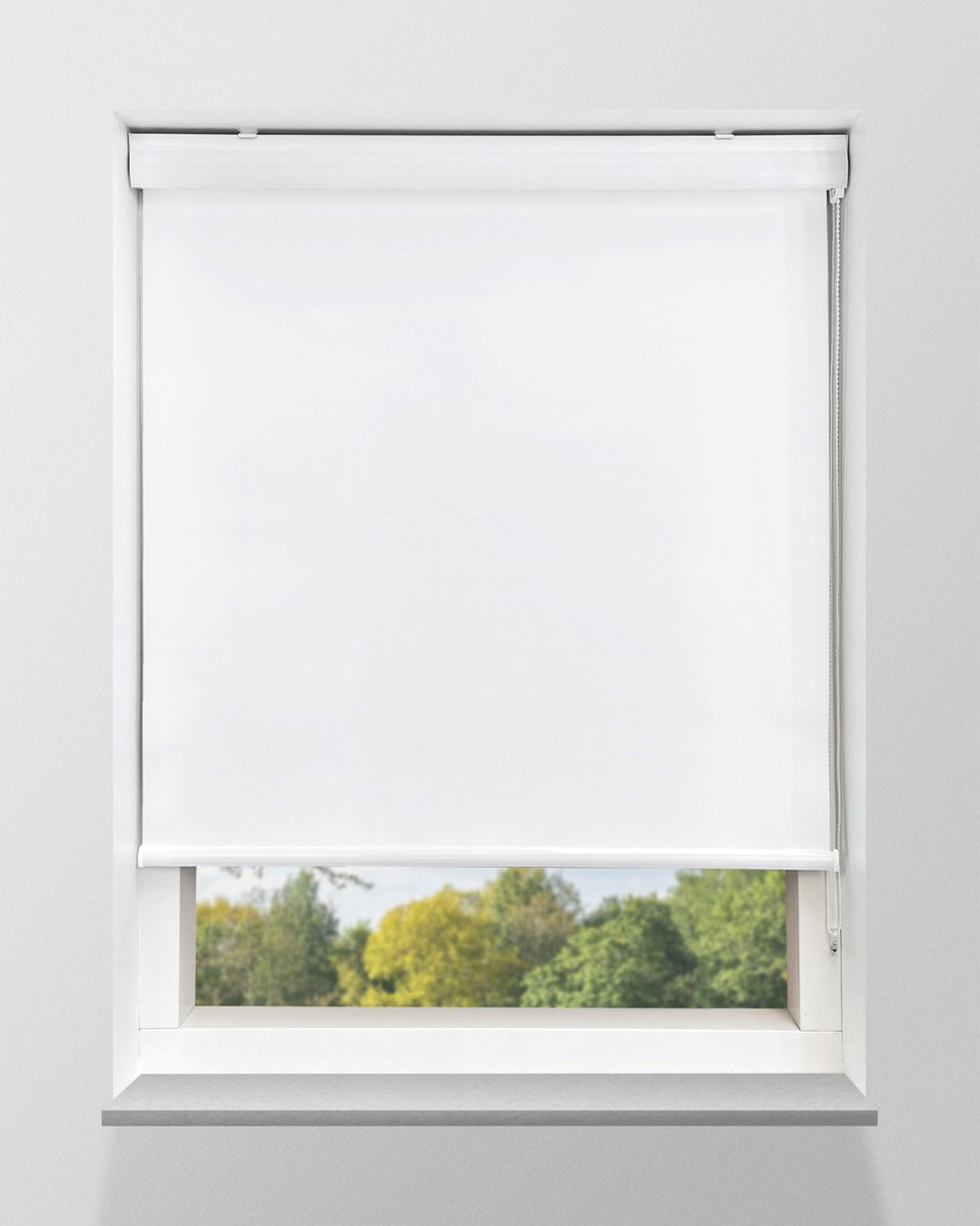 Rolgordijn Verduisterend - Wit - 57x240cm - Full Colour - Met Cassette - Op maat gemaakt