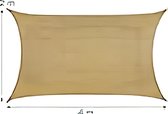 toile d'ombrage rectangulaire, toile d'ombrage, concave, tissu HDPE, résistante aux UV, avec voiles de tension, 2 x 4 m, couleur sable