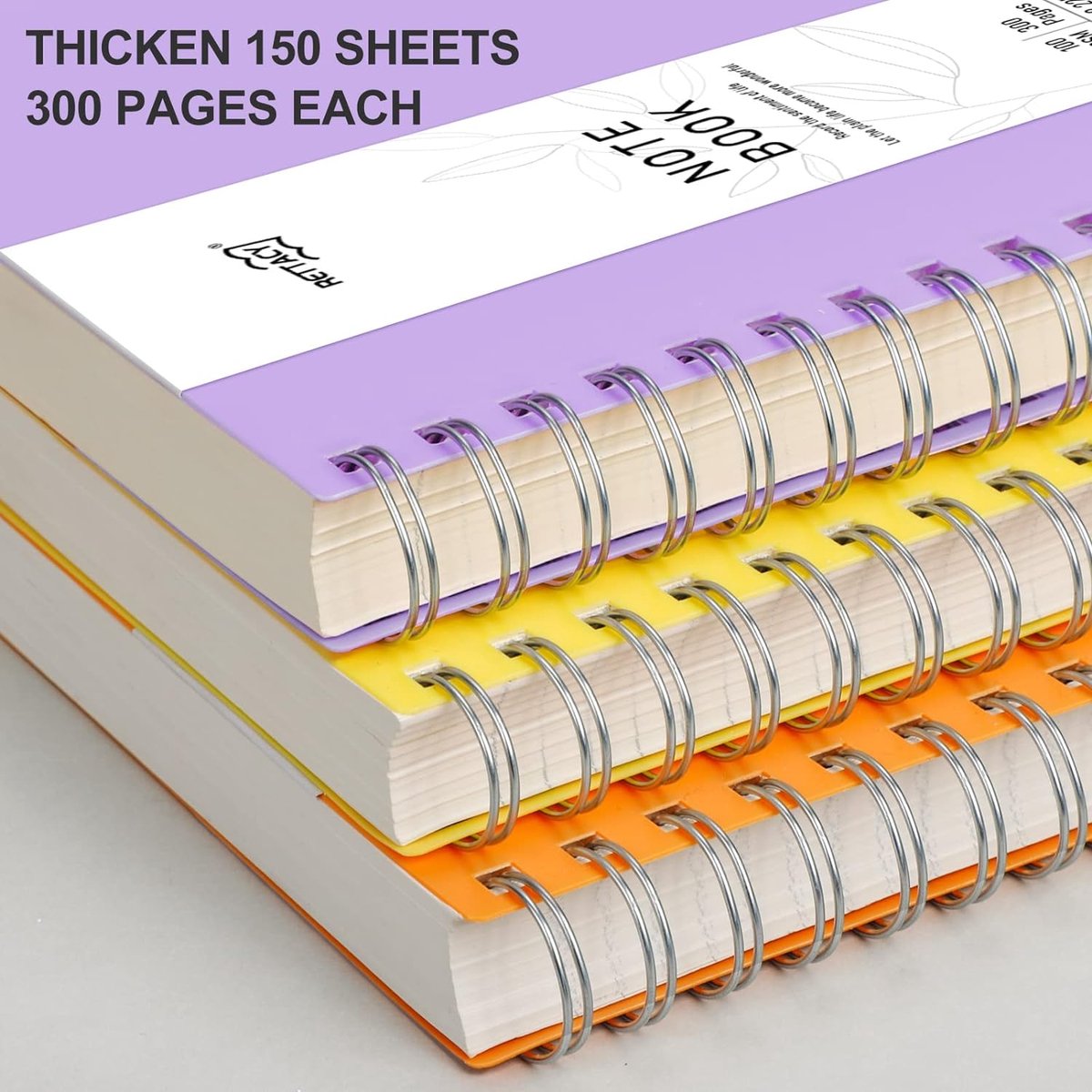 EMSHOI Carnet A4 à Spirales à Spirales - 100 G/m² - Couverture Souple Imperméable - Pour Homme Et Femme - 300 Pages - 21,5 X 27,9 Cm - Bleu