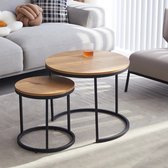 Salontafel Set van 2 Fall Organisch Bruin - Trendo Living