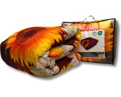 Beau Maison Bedrukt Dekbed Sunflower 240 x 220 cm / Hoesloos / 2 in 1 dekbed / Wasbaar / Dekbed zonder overtrek