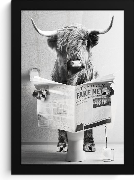 Cadre photo avec affiche - Cadre pour affiche 20x30 cm - Posters - Highlander écossais - WC - Journal - Drôle - Animal - Décoration photo dans cadre - Décoration murale salon - Décoration murale murale chambre