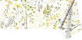 Raved Katoen Tafelzeil Wilde Bloemen  140 cm x  160 cm - Geel - Waterafstotend - Uitwasbaar