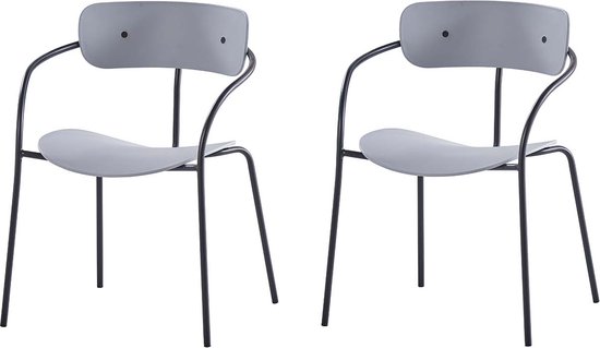 Concept-U - Set van 2 lichtgrijze ontwerpstoelen ALEXIA