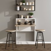 Opklapbare Eettafel - Stijlvol Eiken Design - Ruimtebesparend 70x90x15cm - Duurzaam Melamine Materiaal