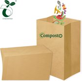 Composto GFT afvalzakken 10L x 80 stuks | 100% Composteerbare afvalzakjes | Biozakken 10 liter | GFT papieren zakken