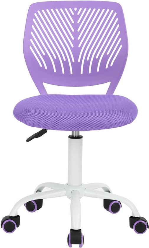 Chaise de bureau ergonomique violette réglable sans accoudoir en tissu - Homy Casa