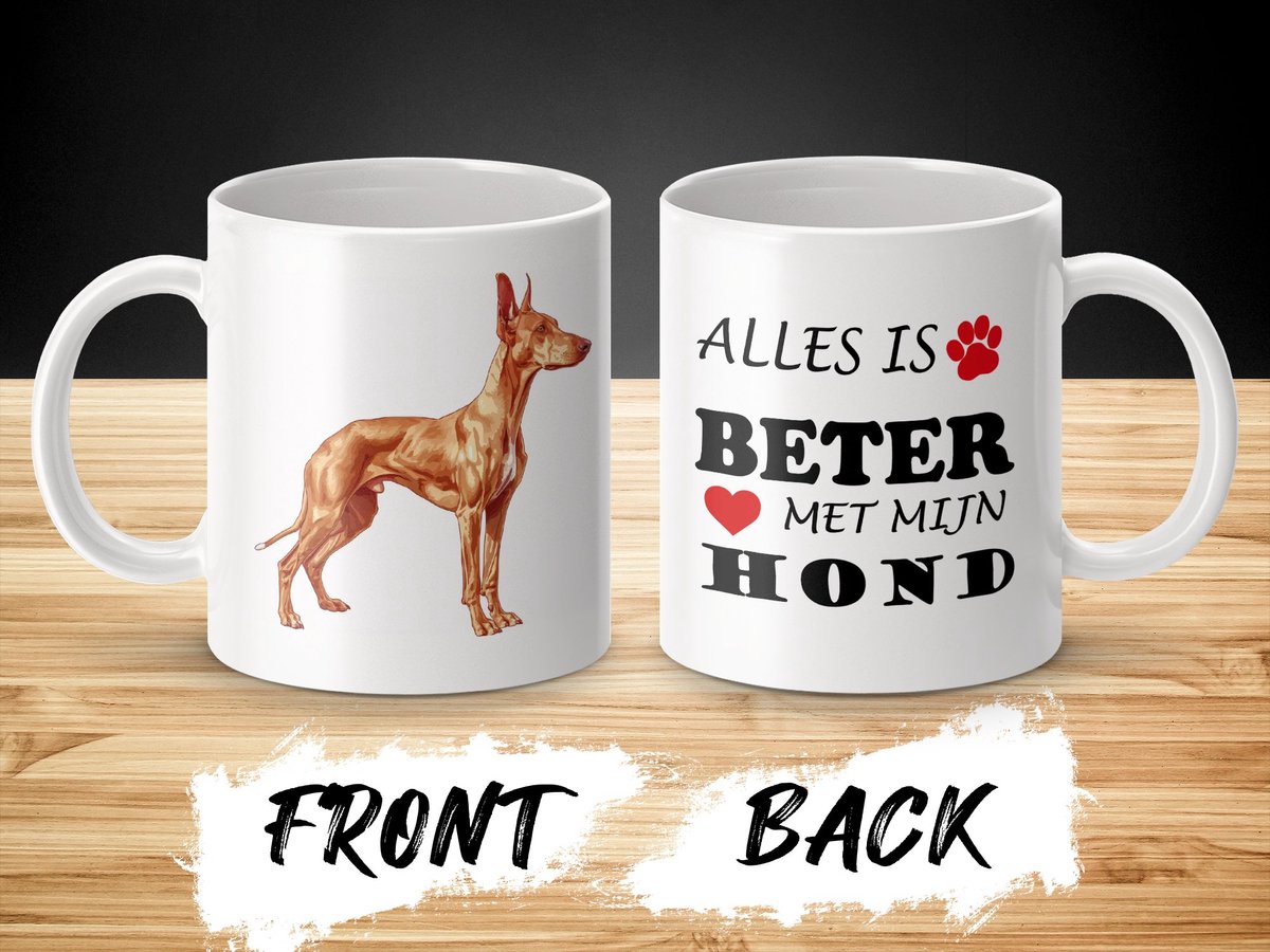 Mok Pharaoh Hound Alles is beter met mijn hond - dog - doglover