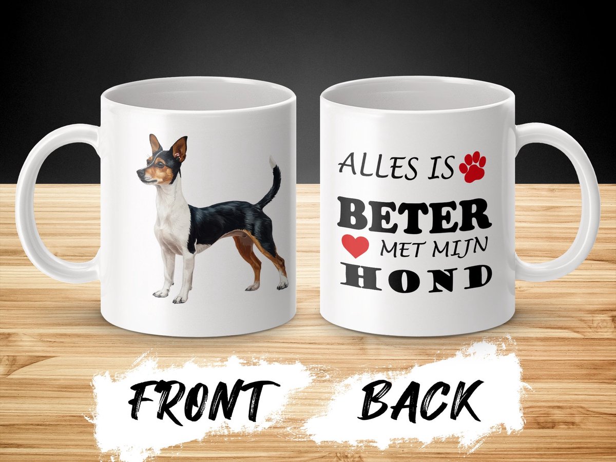 Mok Toy Fox Terrier Alles is beter met mijn hond - dog - doglover