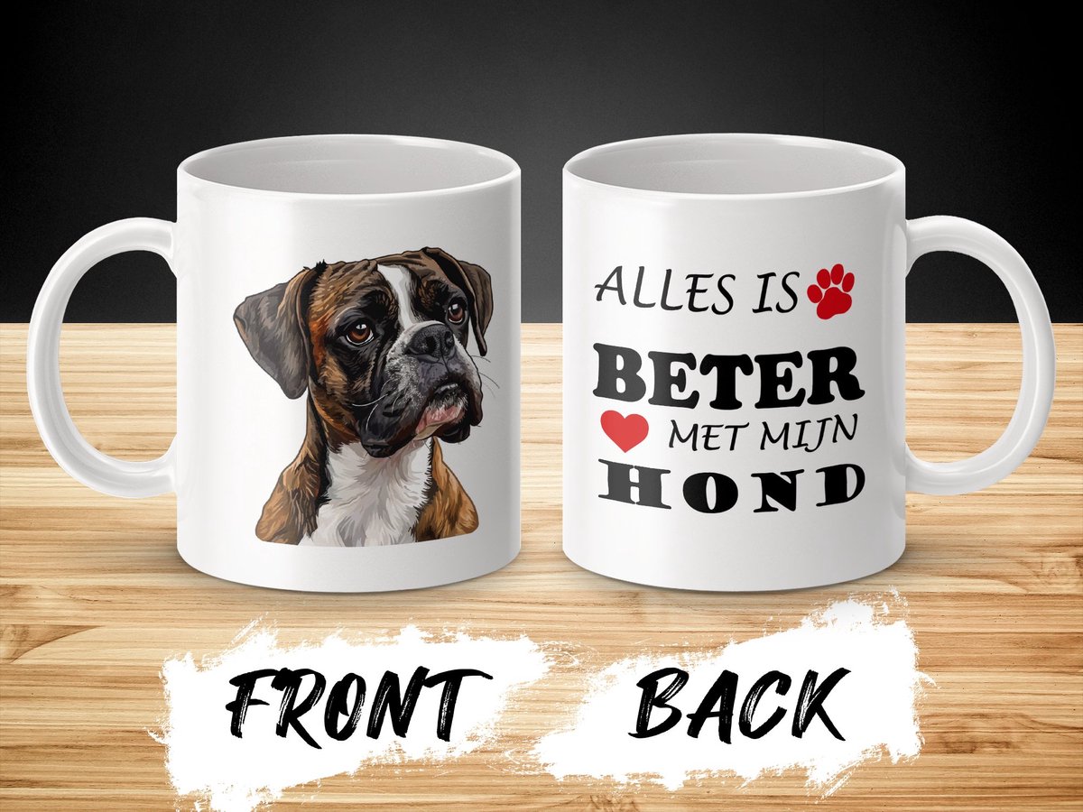 Mok Boxer Alles is beter met mijn hond - dog - doglover