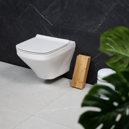 inklapbaar wc krukje - bamboe - 2-delig toiletkrukje - poepkrukje volwassenen van Merkloos — afbeelding 4