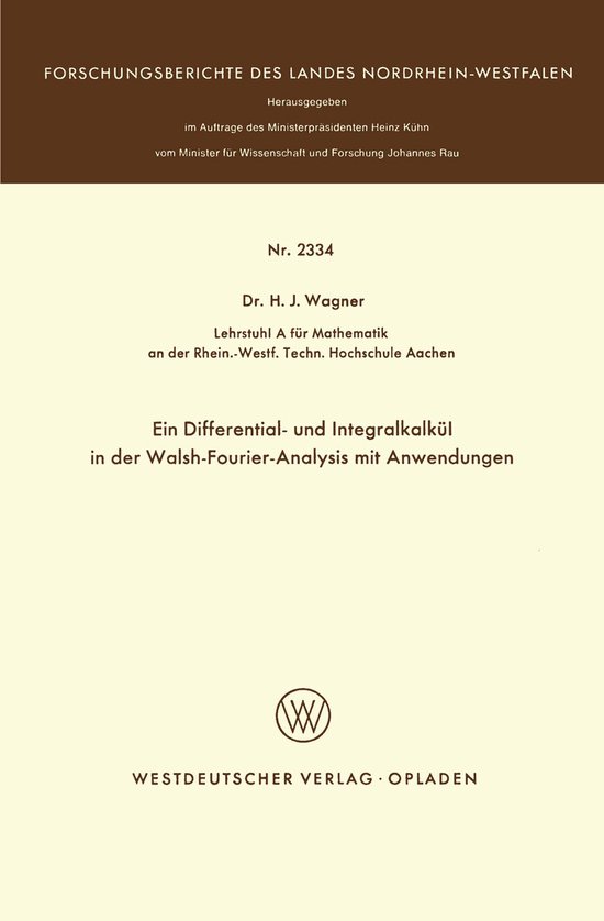 Ein Differential- Und Integralkalkül in Der Walsh-fourier-a ... - cover