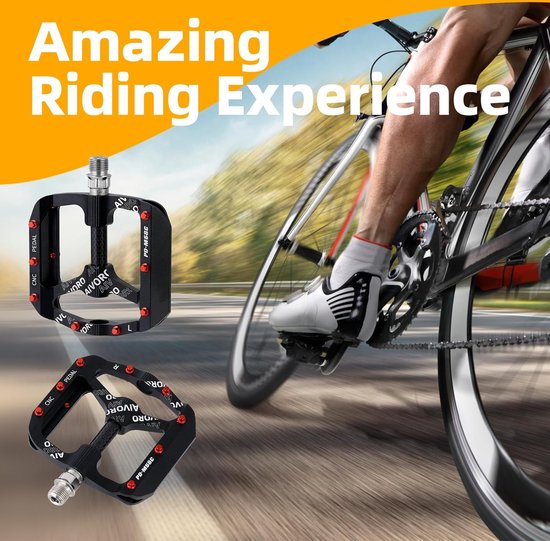 Pédales WEST BIKING – Axe Titane, Corps Carbone – 9/16 – Noir – Neuves