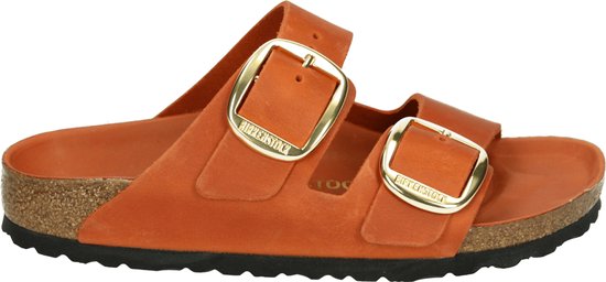 Birkenstock ARIZONA LEATHER BIG BUCKLE - Dames slippers - Kleur: Oranje - Maat: 38