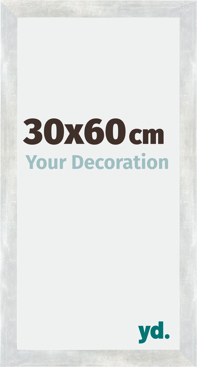 yd. Your Decoration - Fotolijst 30x60 cm - MDF - Zilver Glanzend Vintage - Mura
