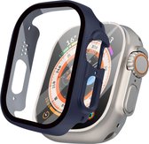 iMoshion Screen Protector Geschikt voor Apple Watch Ultra / Ultra 2 - 49 mm - Donkerblauw - iMoshion Full Cover Hard Case / Hoesje - Donkerblauw
