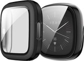 iMoshion Screen Protector Geschikt voor Fitbit Versa 3 - iMoshion Full Cover Hard Case / Hoesje - Zwart