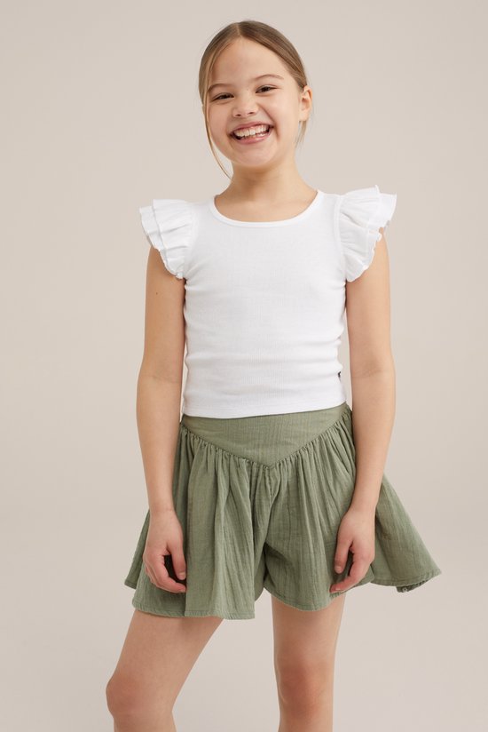 WE Fashion Filles - T-shirt court avec volants