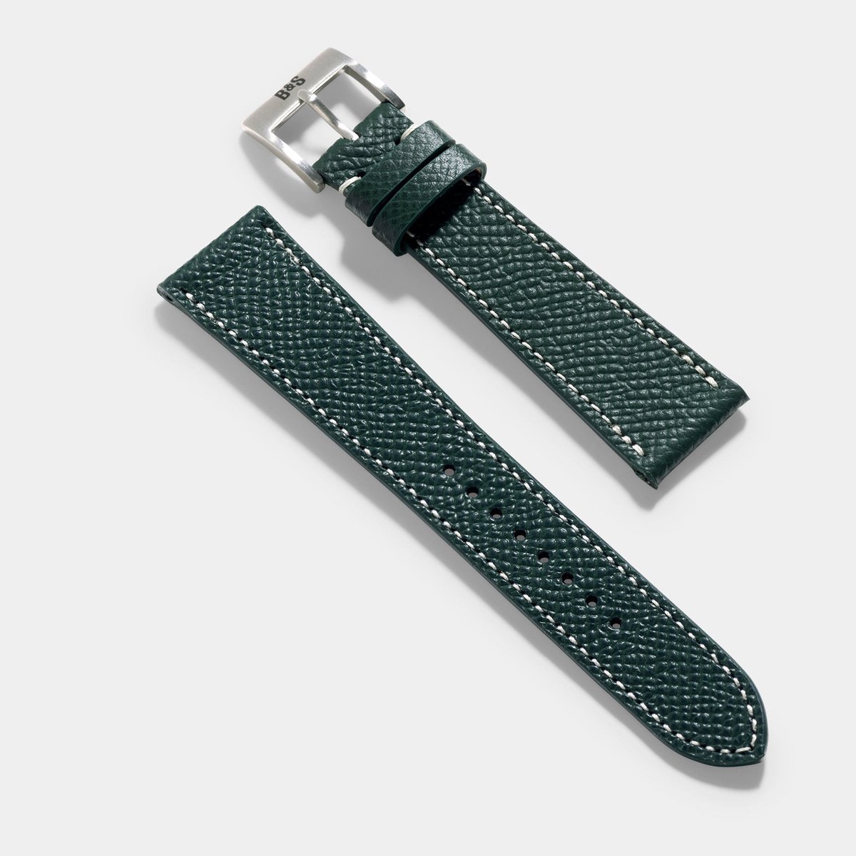 BS Leren Horlogeband Luxury - Epsom Dark Green - 20mm