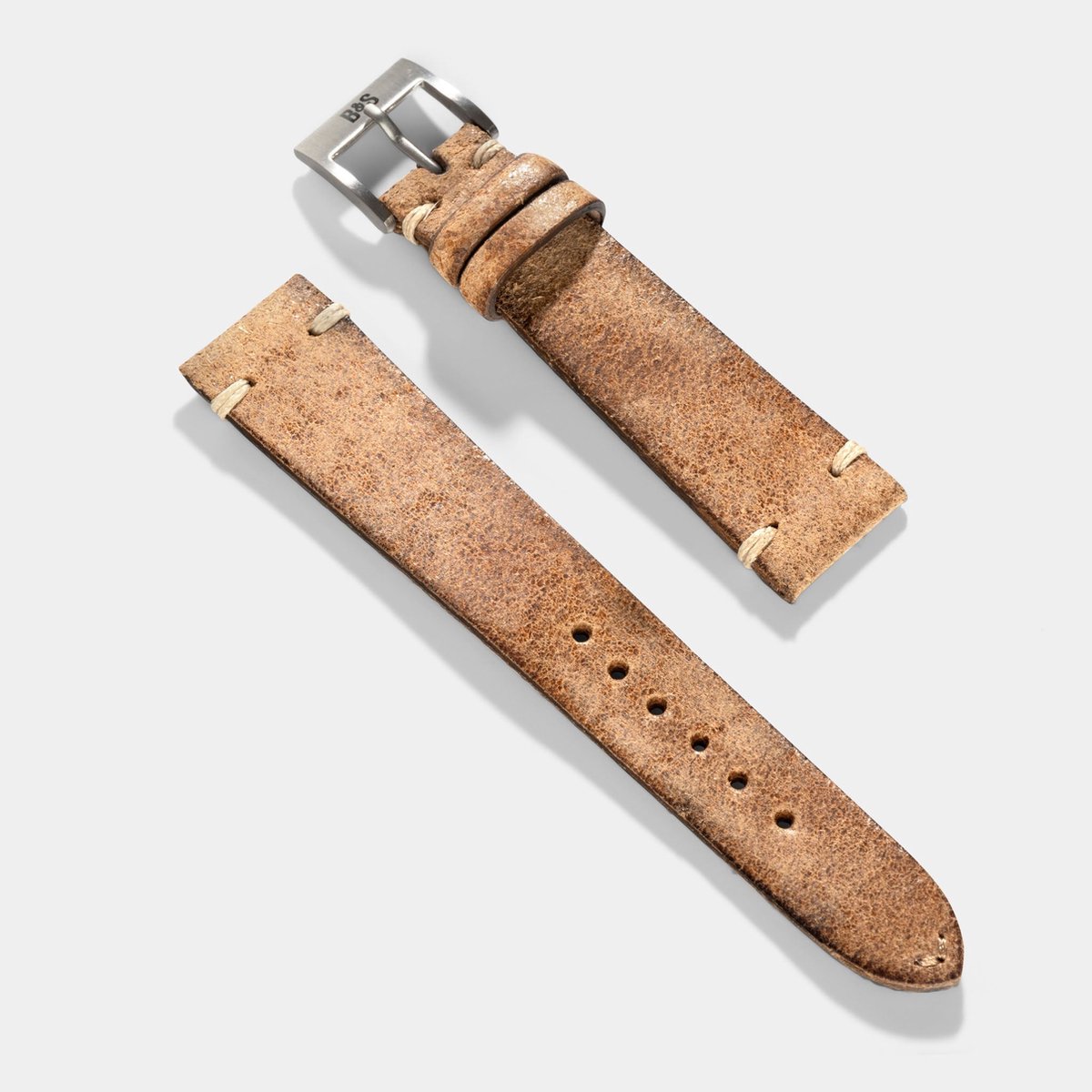 BS Leren Horlogeband Luxury - Crackle Brown - 20mm