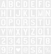 MGM Trading SAVITA 42st Herbruikbare Kunststof Sjablonen Alfabet Letters Nummer Symbool Nummers Craft Stencils, 8cm - Perfect voor Decoratie, Schilderen en Doe-Het-Zelf Kunstprojecten