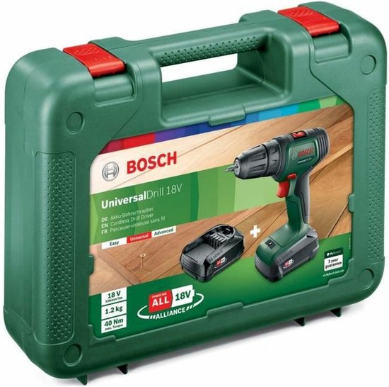 Perceuse sans fil Bosch AdvancedDrill 18 - Avec étui - Avec 2x batteries 18 V et chargeur