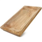 Decoratieve borden van mangohout - rechthoekig houten dienblad voor kamerdecoratie - houten schaal voor fruit en snacks - groot formaat Book stand