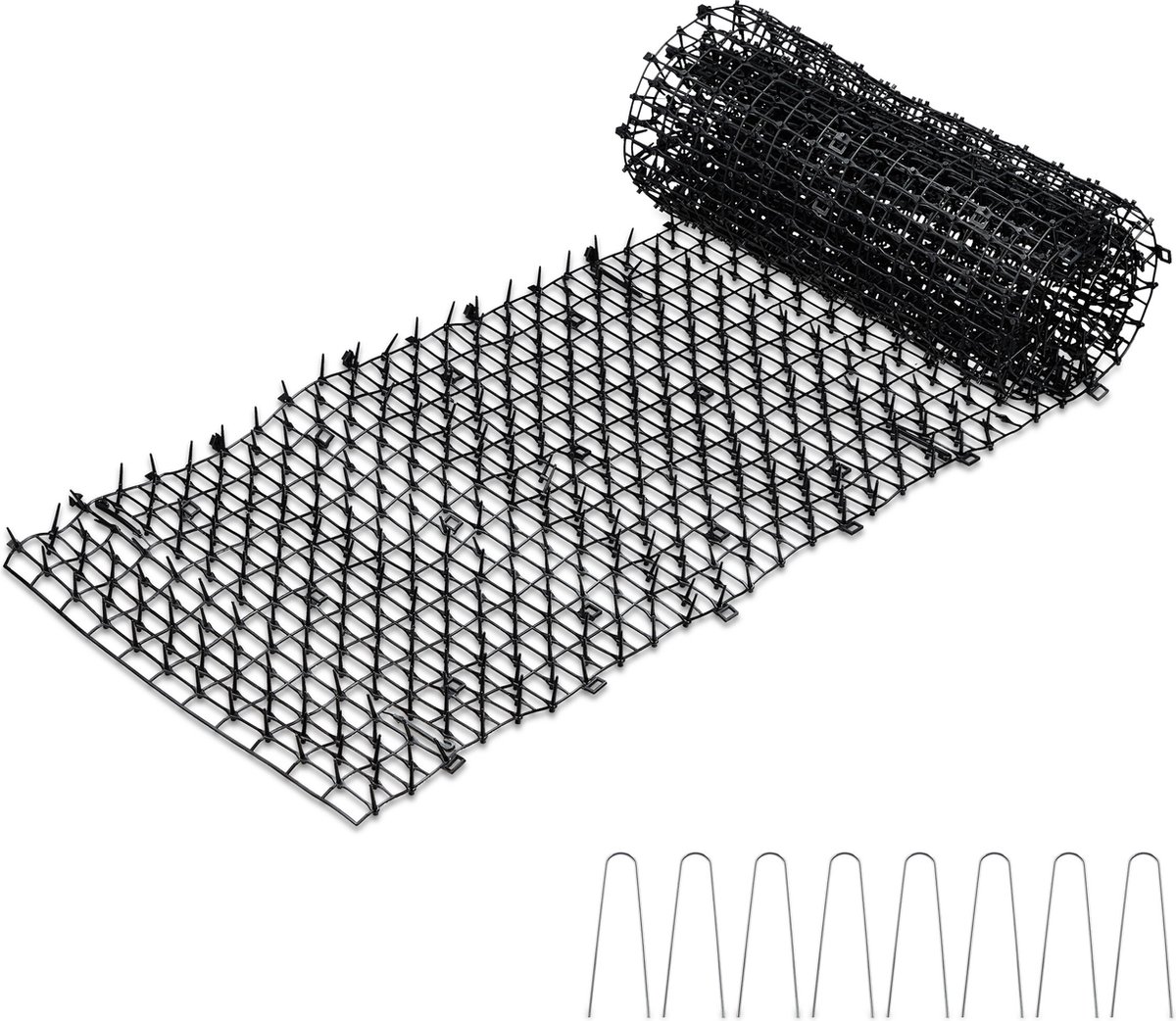 Anti katten mat - 200 x 30 cm - moestuin - 8 grondpennen - kattenafweer