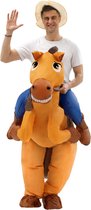 KIMU® Costume Gonflable Assis sur Cheval - Costume Opblaasbaar - Costume Gonflable de Mascotte de Cheval - Festival Gonflable de Horse Femmes Hommes