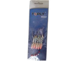 Toply Rigs - Haring onderlijn - Makreel onderlijn - Wit met rood oog - paternoster - vissen - 10 stuks!!