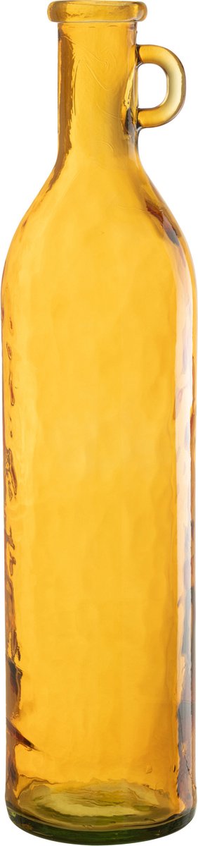 J-Line vaas Fles Cilinder - glas - oker - 75 cm hoog Geel